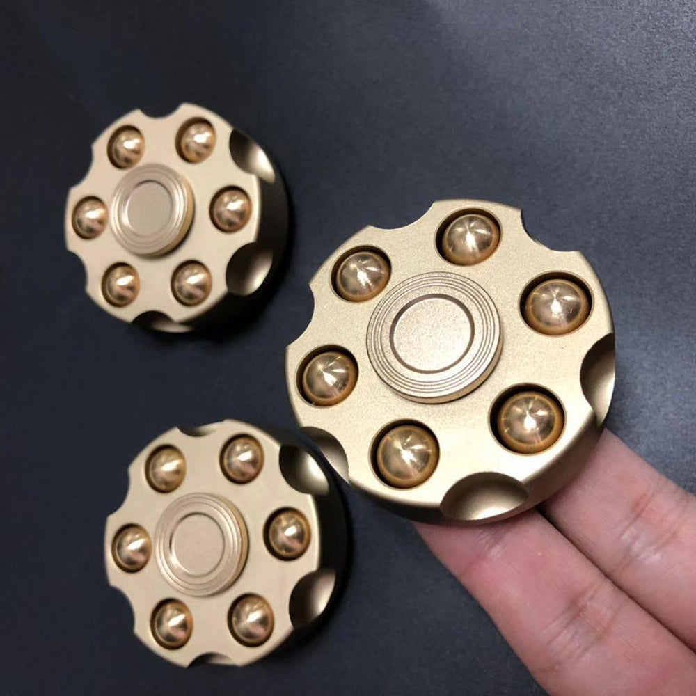 Drop Shipping Revolver Bullet Cylinder Hand Fidget Spinner Metal Copper Bullet Aluminum Alloy ADHD Adult Game Kid Gift Metal