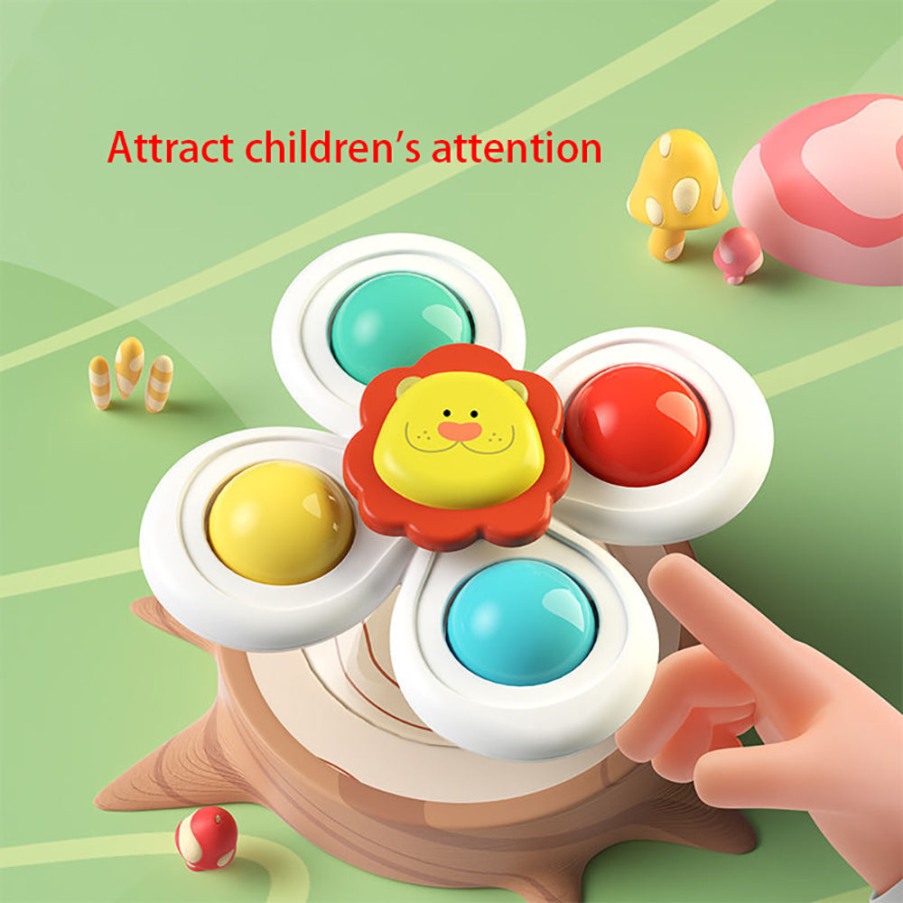 Bbay Toy Hand Fidget Spinner Animals Lion Dinosaur Mushroom Cartoon Lovely Plastic ABS Sucker Chain Children Toy Game for Adutl Anti Irritability