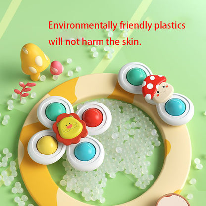 Bbay Toy Hand Fidget Spinner Animals Lion Dinosaur Mushroom Cartoon Lovely Plastic ABS Sucker Chain Children Toy Game for Adutl Anti Irritability