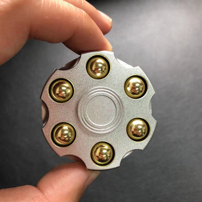 Drop Shipping Revolver Bullet Cylinder Hand Fidget Spinner Metal Copper Bullet Aluminum Alloy ADHD Adult Game Kid Gift Metal