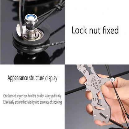 لعبة قوس ونشاب صغير جدًا للشحن المباشر للأولاد هدية سلسلة مفاتيح معدنية لإطلاق السهام في الهواء الطلق مجموعة حبل سلكي وتر القوس 