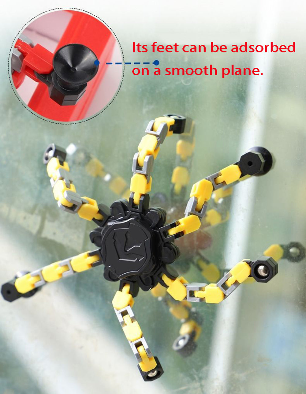لعبة سبينر يدوية قابلة للتشكيل على شكل أخطبوط بطول 6 أقدام مع سلسلة مصاصة للأطفال، مناسبة للبالغين، مضادة للتهيج