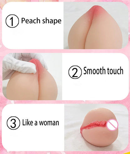 Peach Sex Toy For Man Masturbators TPE Soft Male Masturbation Vaginal Inverted Mold Adult Game