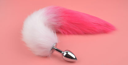 Anal Sex Toy Animal Doggy Fluffy Tail Man Woman Plug Butt Metal Smooth Stainless Steel Exotic Accessory Men/Women Adults