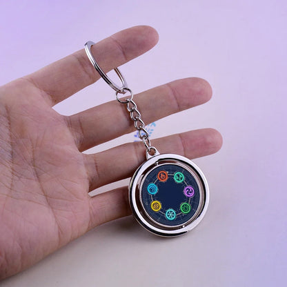 原神インパクト Oculi クリスタルキーホルダー夜光ダーク元素反応アニメコレクション