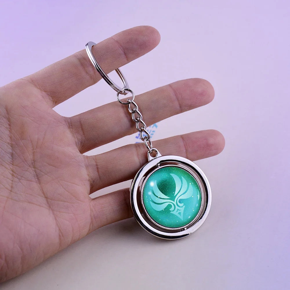 原神インパクト Oculi クリスタルキーホルダー夜光ダーク元素反応アニメコレクション