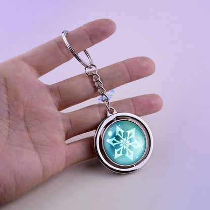 原神インパクト Oculi クリスタルキーホルダー夜光ダーク元素反応アニメコレクション