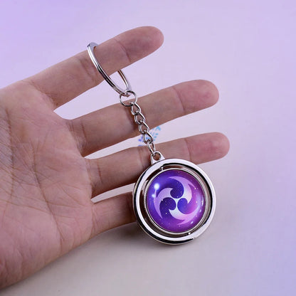 原神インパクト Oculi クリスタルキーホルダー夜光ダーク元素反応アニメコレクション