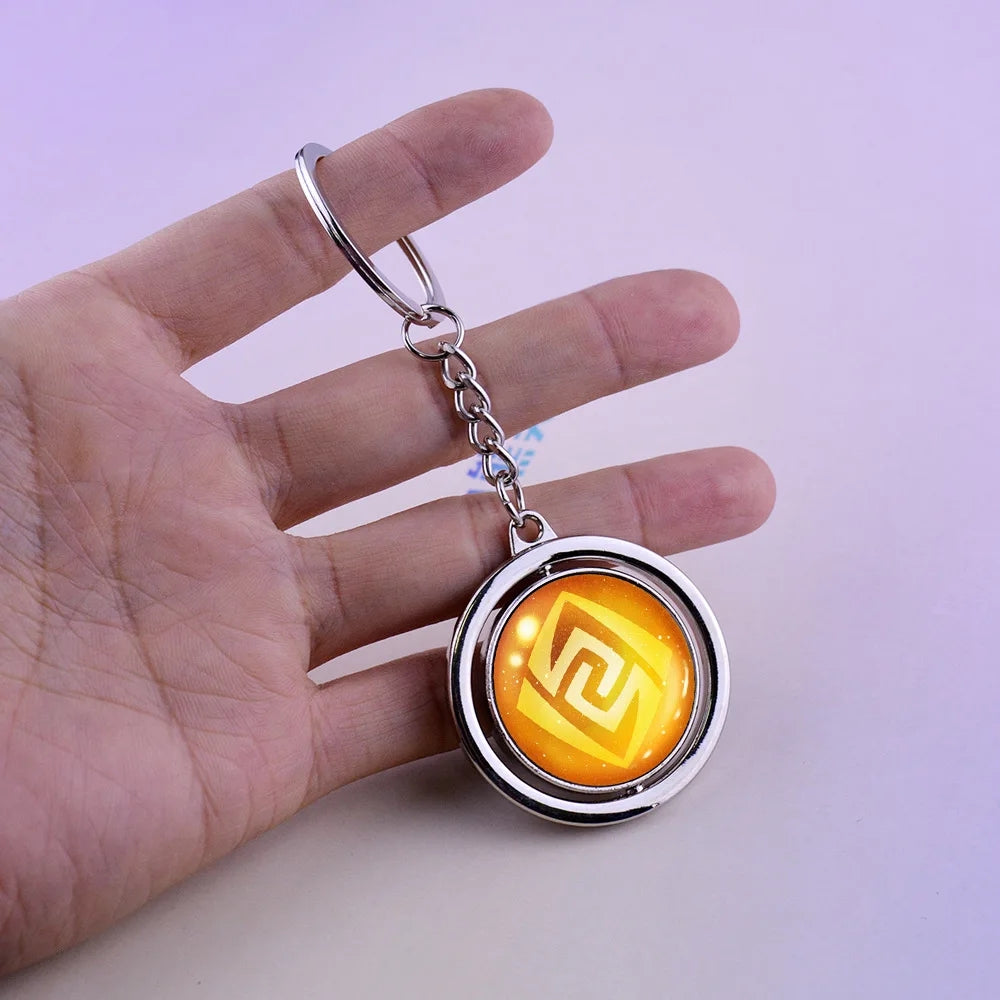 原神インパクト Oculi クリスタルキーホルダー夜光ダーク元素反応アニメコレクション