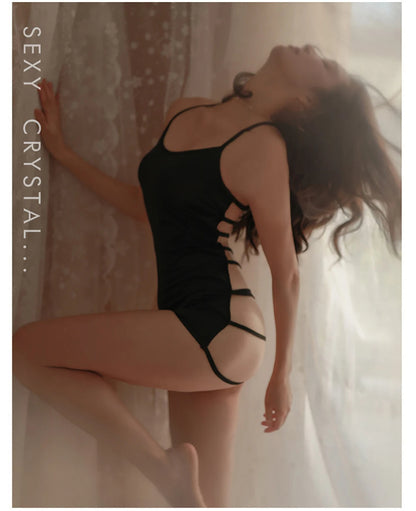 Drop Shipping Sexy Lingerie Hollow Back Bandage Cosplay Nurse Stewardess Sexy Flirt Tight Elastic Ice Silk Outdoor Sex In Public