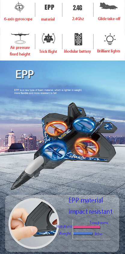 F-22 Fighter Jet Stunt Drone – 4 Brushless Motor RC Quadcopter with LED Lights, Auto Flip, One-Key Takeoff/Landing – Crash-Proof EPP Foam – Perfect for Beginners & Teens 14+
