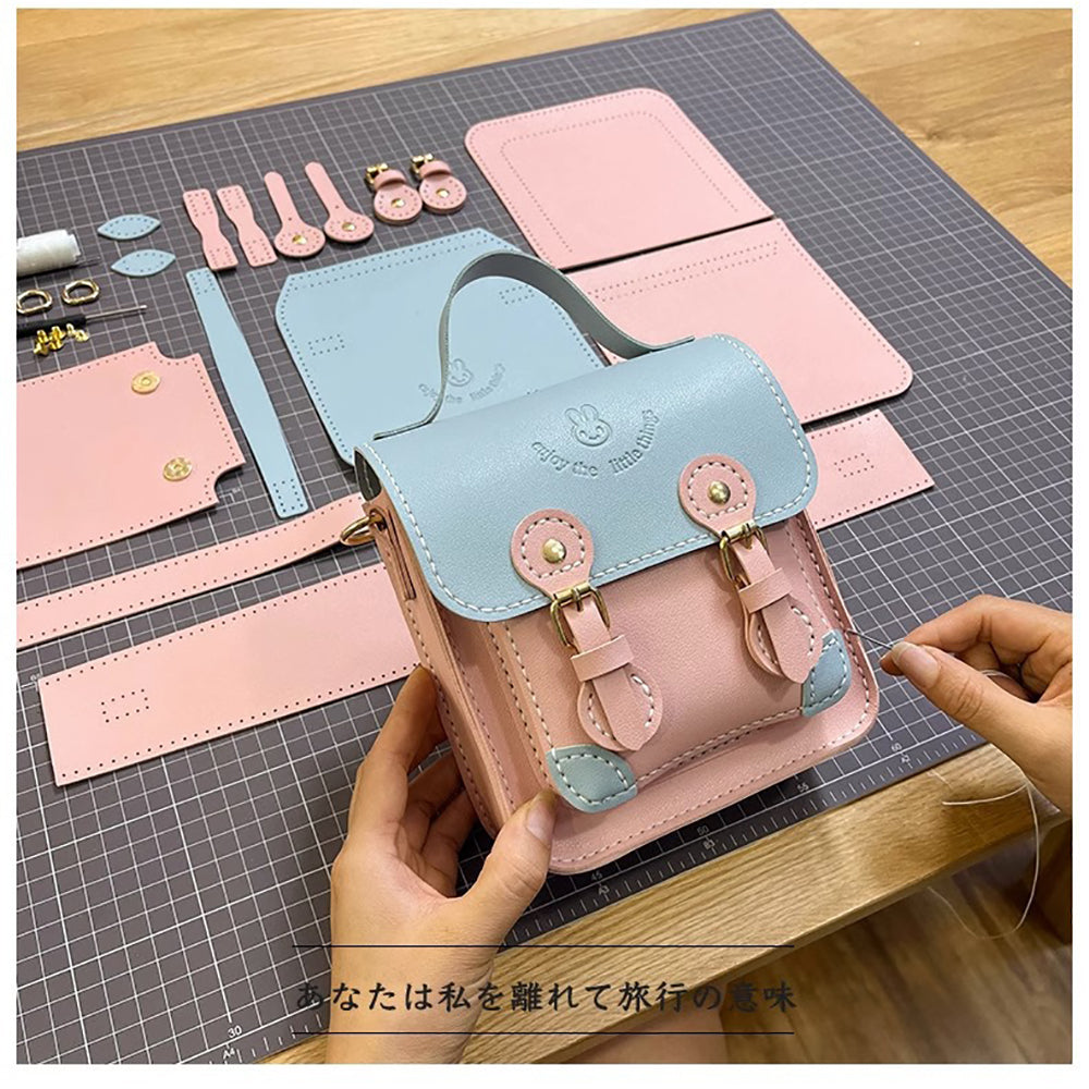 DIY Toy Craft Kit Handmade Handbag Assemble Inclined Shoulder Bag Fashion Cute Gift for Kid Girl Girlfriend Woman