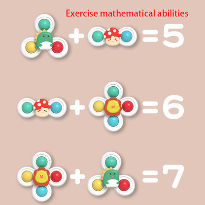 Bbay Toy Hand Fidget Spinner Animals Lion Dinosaur Mushroom Cartoon Lovely Plastic ABS Sucker Chain Children Toy Game for Adutl Anti Irritability