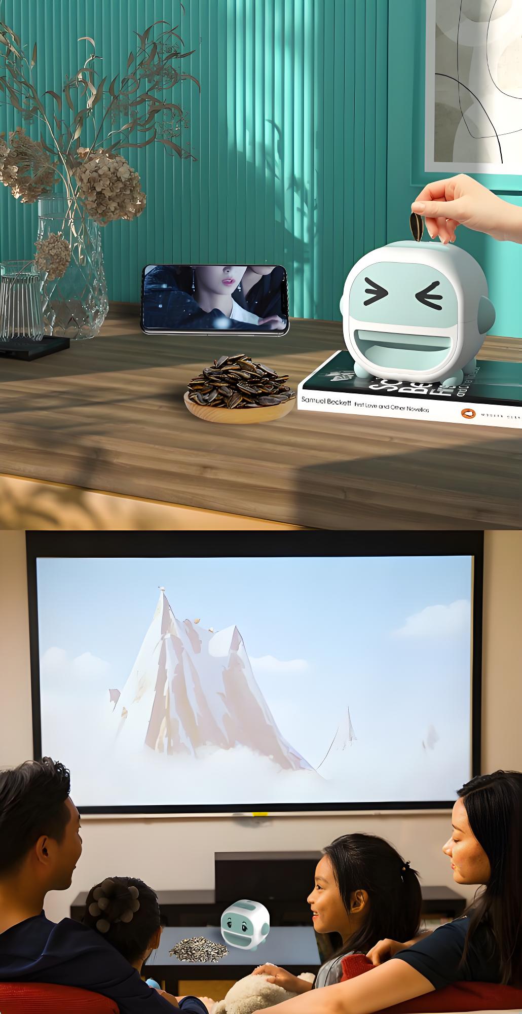 Single-Hole Electric Sunflower Seed Sheller – Automatic Nut Cracker Machine, 2W Power, Portable ABS+Silicone Shelling Tool with 3 Pairs of Eye Stickers