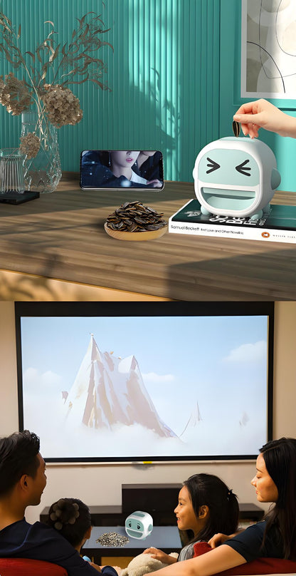 Single-Hole Electric Sunflower Seed Sheller – Automatic Nut Cracker Machine, 2W Power, Portable ABS+Silicone Shelling Tool with 3 Pairs of Eye Stickers