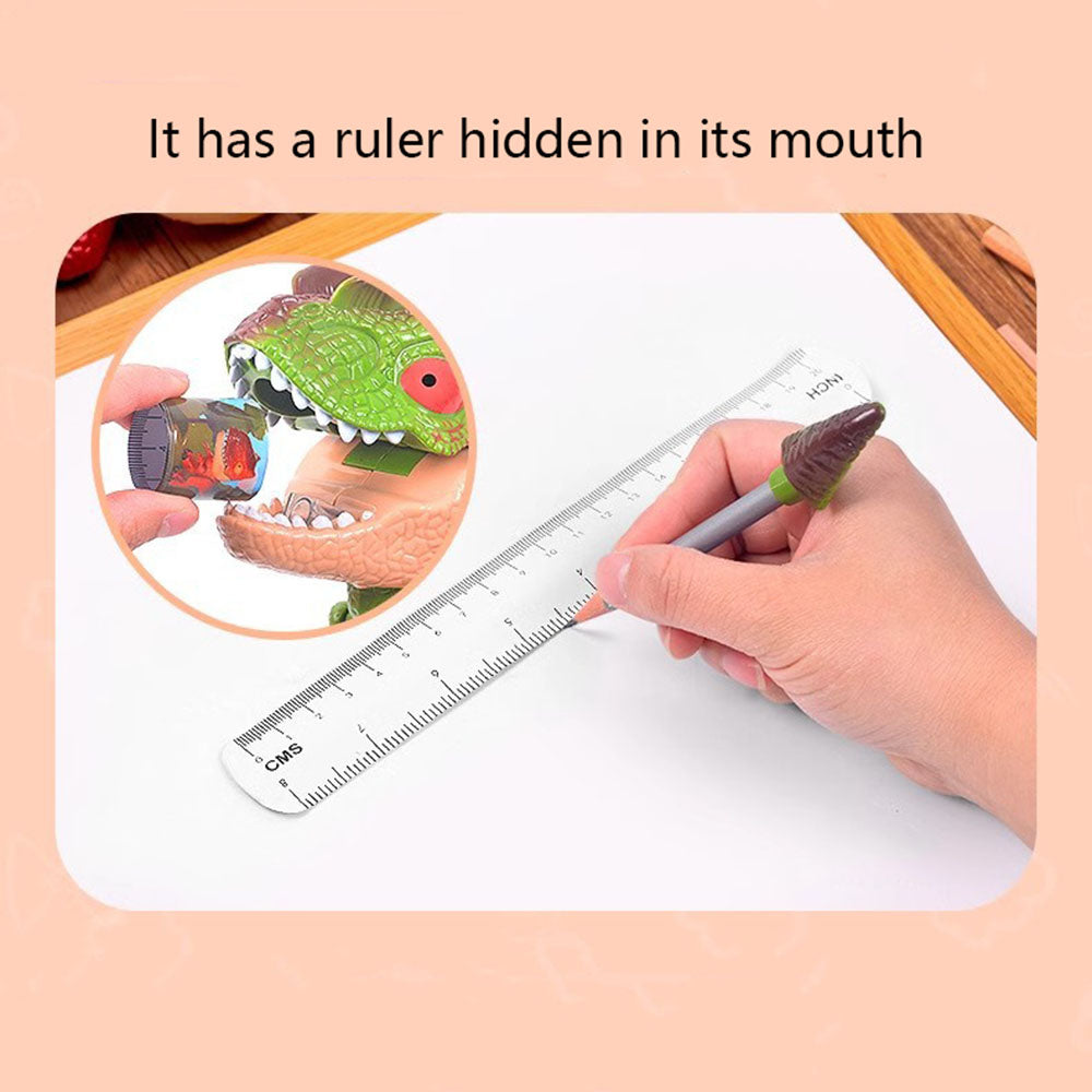 مجموعة أدوات مكتبية على شكل ديناصور تيرانوصور 5 في 1 هدية للأطفال