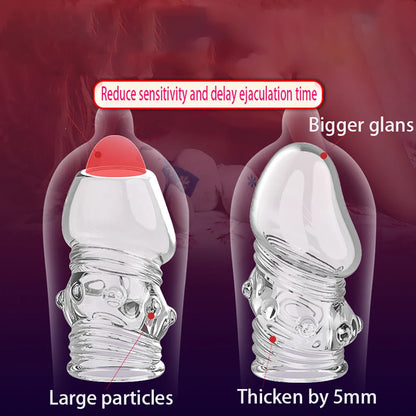 الكبار الجنس المنتج إزالة الحساسية حبيبة الغدة غمد القضيب تكبير سماكة شفافة ضوءيه