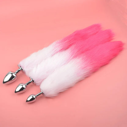 Anal Sex Toy Animal Doggy Fluffy Tail Man Woman Plug Butt Metal Smooth Stainless Steel Exotic Accessory Men/Women Adults