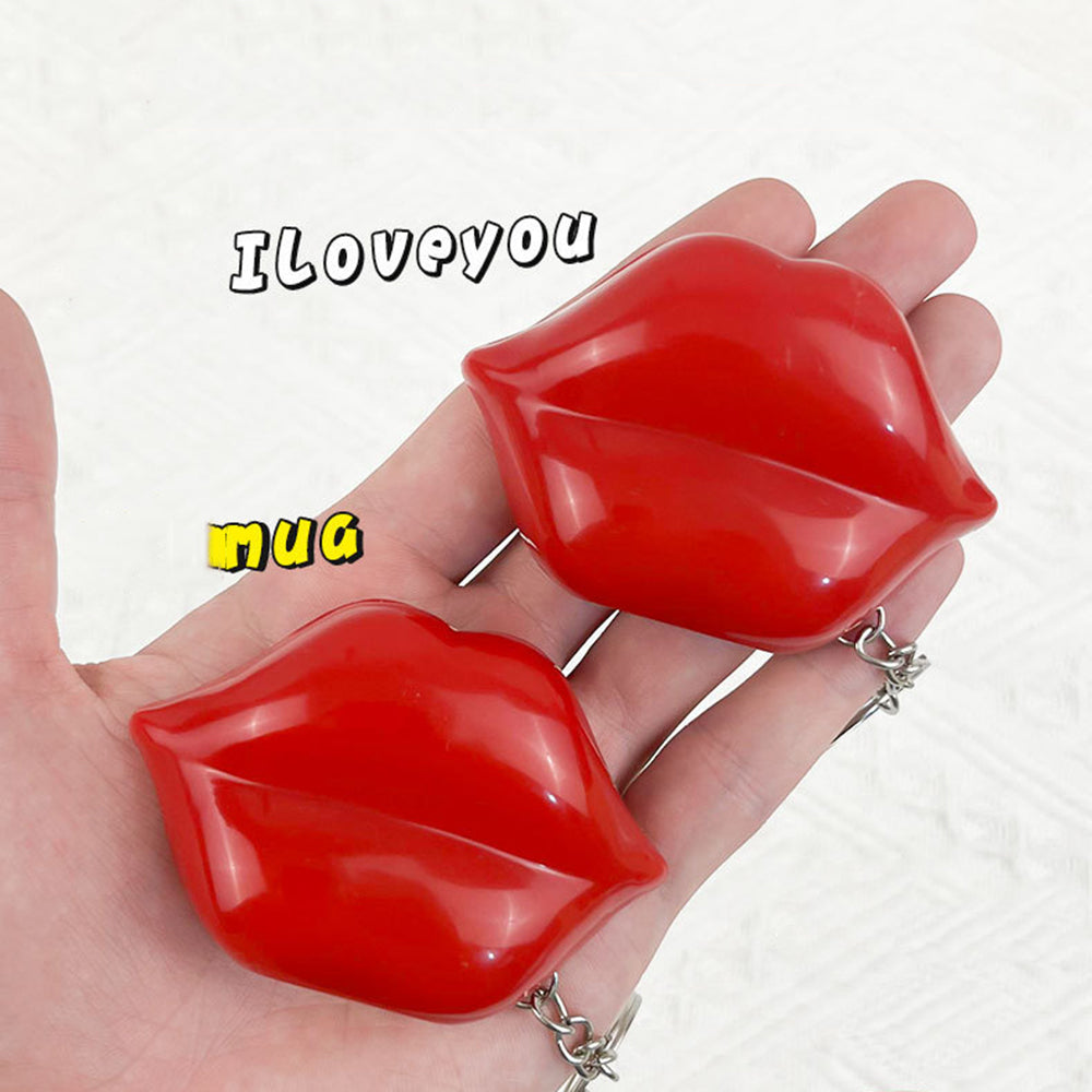 لعبة سلسلة المفاتيح الناطقة "أحبك قبلة الشفاه الحمراء" للأطفال والكبار