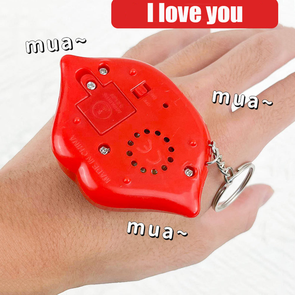 لعبة سلسلة المفاتيح الناطقة "أحبك قبلة الشفاه الحمراء" للأطفال والكبار