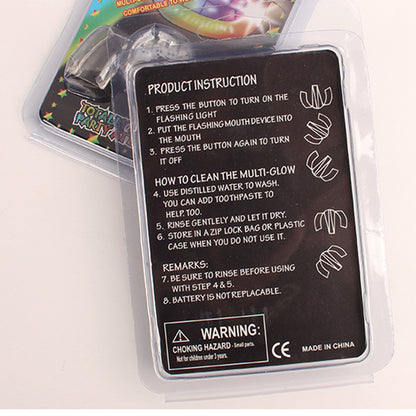 Flashing Mouth Party Halloween Trick or Treat Funny LED Light Up Game Dental Braces Glow in Dark Toy