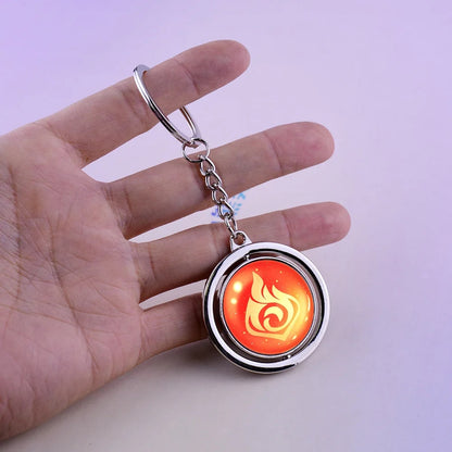 原神インパクト Oculi クリスタルキーホルダー夜光ダーク元素反応アニメコレクション