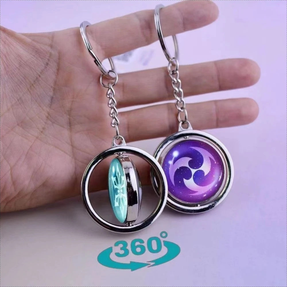 原神インパクト Oculi クリスタルキーホルダー夜光ダーク元素反応アニメコレクション