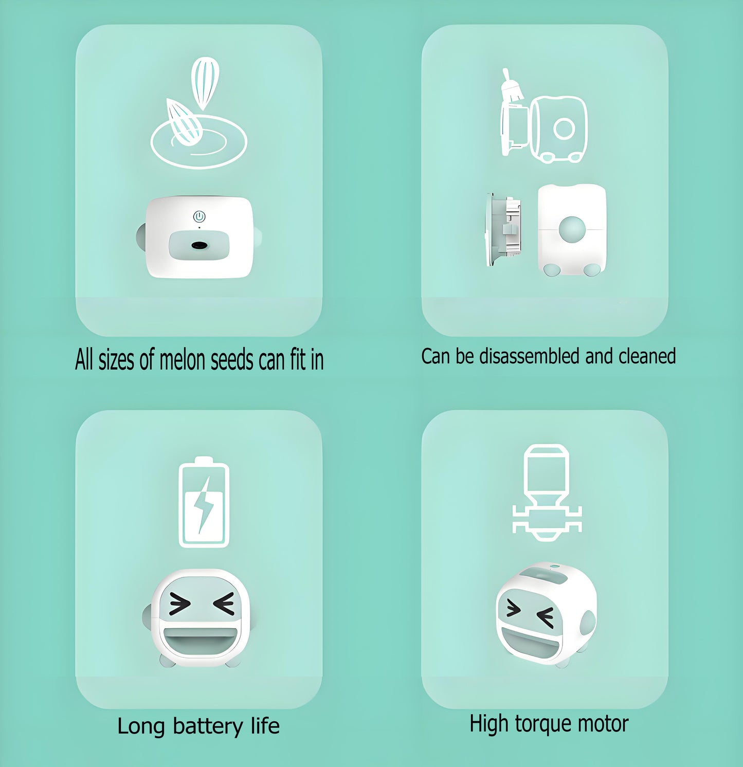 Single-Hole Electric Sunflower Seed Sheller – Automatic Nut Cracker Machine, 2W Power, Portable ABS+Silicone Shelling Tool with 3 Pairs of Eye Stickers