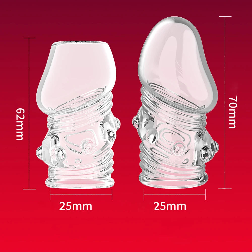 الكبار الجنس المنتج إزالة الحساسية حبيبة الغدة غمد القضيب تكبير سماكة شفافة ضوءيه